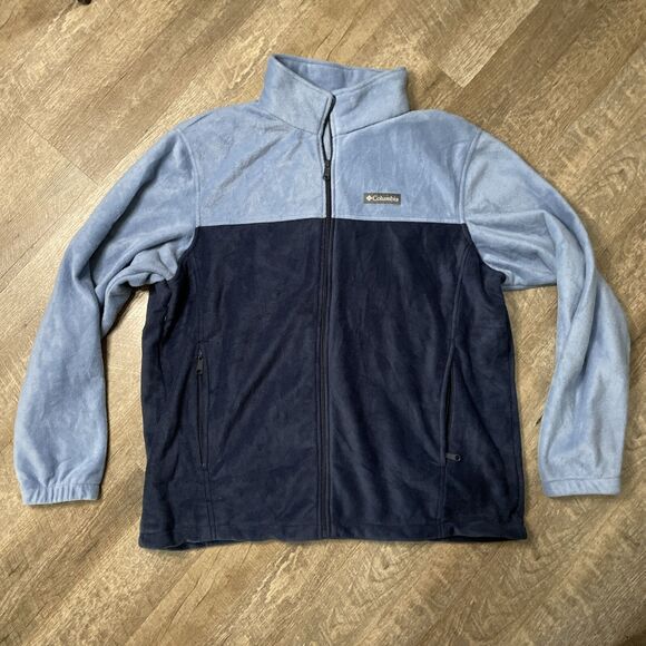 Columbia Fleece Zip Up Jacket Blue Size 1X NWOT - Picture 2 of 8